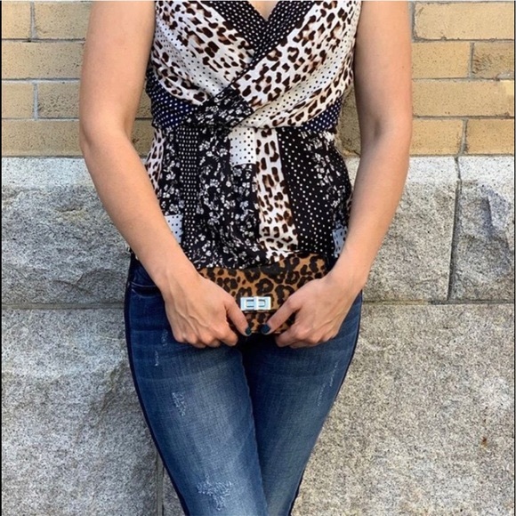 Cabi Crossover Cami, #3787 Polka dot animal print - Picture 3 of 10